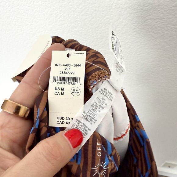 [Aerie] Offline Brown Goals Crochet Inset Geometric Bike Shorts NWT Sz Medium M - Picture 12 of 12